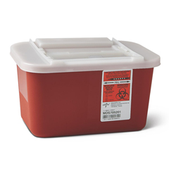 1 Gallon Medline Biohazard Multipurpose Sharps Containers-Red - 32/Case