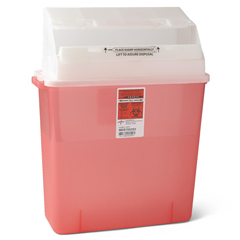 3 Gallon Medline Biohazard Patient Room Sharps Container - 12 per Case