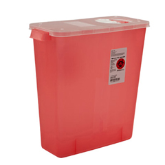 3 Gallon Kendall Multi-purpose Sharps Container Hinged, Rotor Lid, 10/CS